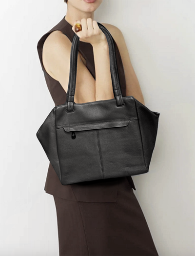 (АРТИКУЛ: 10007/8) СУМКА ЖЕНСКАЯ СРЕДНЕГО РАЗМЕРА, НАТУРАЛЬНАЯ КОЖА, ЧЕРНАЯ, СПЕРЕДИ  КАРМАН, РУЧКИ ЧЕРЕЗ ПЛЕЧО