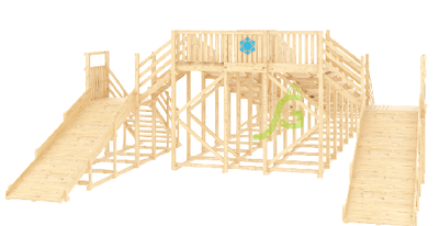 Зимняя горка "IgraGrad Snow Fox", 4 ската, без окраски