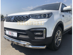 Защита переднего бампера двойная с перемычками d60/42 для Changan CS55 2018-