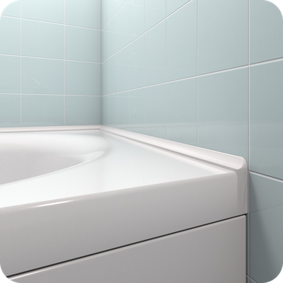 Акриловый плинтус бордюр для ванной BNV ГЛ12 12х12х750мм Белый правый