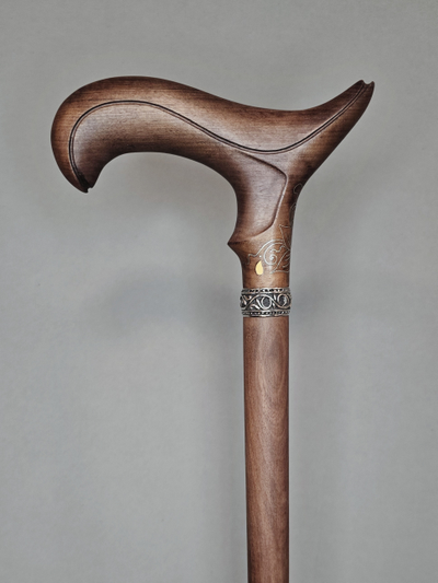 Трость "Княжна" с инкрустацией деревянными вставками