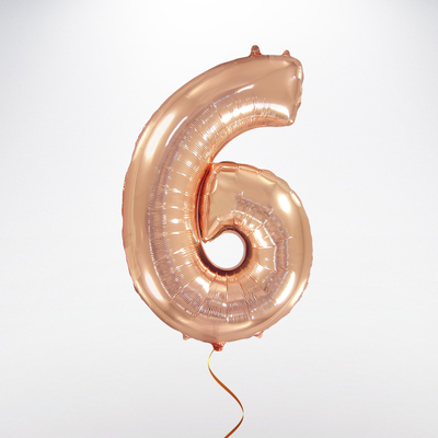 Цифра фольгированная, розовое золото (102см)