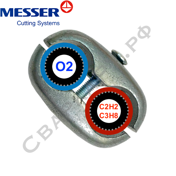 Зажим для парного соединения рукавов Messer 2х13мм алюминий 0462552