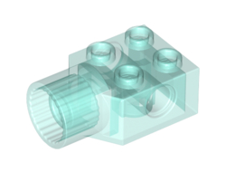 Technic, Brick Modified 2 x 2 with Pin Hole and Rotation Joint Socket, Trans-Light Blue (48169 / 6032798)