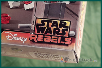 На лицевой стороне Коробки Набора LEGO # 75078 хорошо виден Логотип Мультсериала “STAR WARS Rebels”.