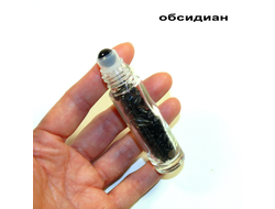 Роликовые флаконы с натуральным черным обсидианом для эфирных масел и духов купить на lavmineral