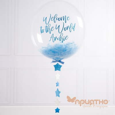 СЕТ ИЗ ВОЗДУШНЫХ ШАРОВ "BABY BLUE BIRTHDAY"