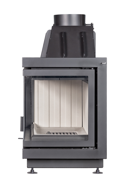 Каминная топка Альфа 700 R/RB белый/черный шамот два стекла правая, Экокамин (Россия)