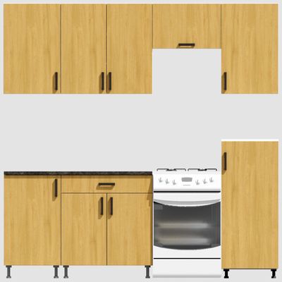 Кухня Эконом 1,8 метра с полуколонкой (1300х500) Цвет: Дуб Сонома/Дуб Сонома