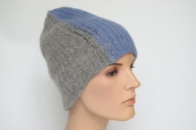 Шапка Визио серая с фиолетовым фото