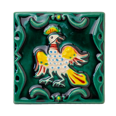 Птица-феникс цветная, малая (керамическая плитка)