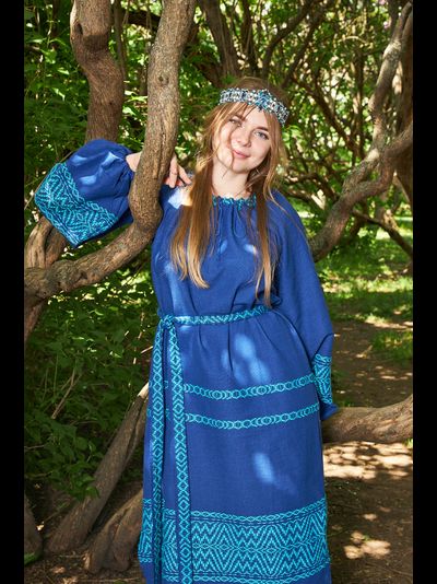 Платье "Ворожея" ручное ткачество