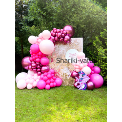 Оформление шарами детского праздника фотозона с пайетками Пони