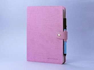 Многоразовый SMM планер Добробук А5 с обложкой из эко-кожи розового цвета
