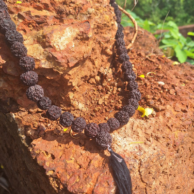 Четки из натуральной крупной Рудракши 108 бусин черные