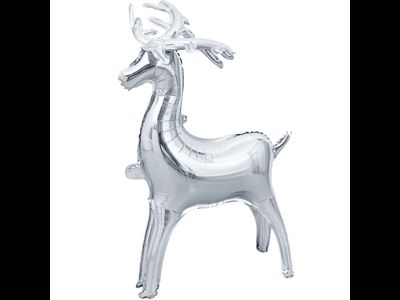 Шар 3D (48''/122 см) Фигура, Олень, Серебро