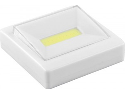 Feron св-к св/д кнопка (пушлайт) 1LED 3W(180lm) (1шт в блист) бел. 85x85 (без 3xААА) FN1206 23377