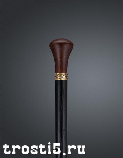Удобная классическая трость "Барон" (Шоколад) с набалдашником из дуба