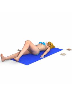 пляж Девушка загорает Plaza