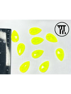 Стразы пришивные Капля, неоновые, цв. Неон-лайм, р-р 17*28 мм