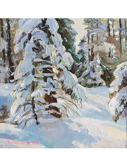 Пейзаж Запорошенные снегом