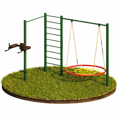 Спортивный комплекс 5 в 1 - Лестница, Турник, Брусья, Пресс, Подвес для качелей (UK-070)