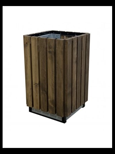 Урна парковая из дерева на металлокаркасе 100 л AVU066