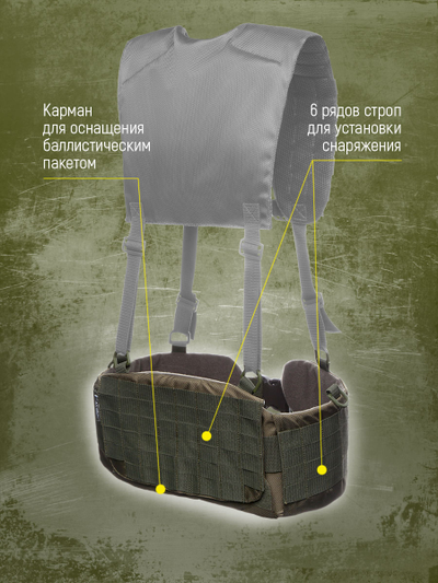 Пояс тактический Варбелт WarBelt CRAB от Калибр, цвет ОЛИВА