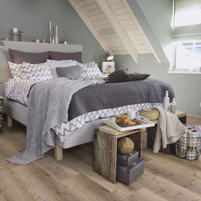 Виниловый пол Wineo 400 Wood XL Дуб тёмно-серый уютный RLC300WXL 31 класс толщина 5.5 мм замковый с фаской и подложкой 2.05 м2