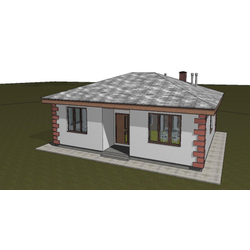 Одноэтажный дом с двумя спальнями 69м² (S85)