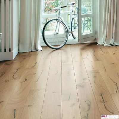 Паркетная доска Haro Дуб Пуро Белый Алабама 537549 1-пол масло