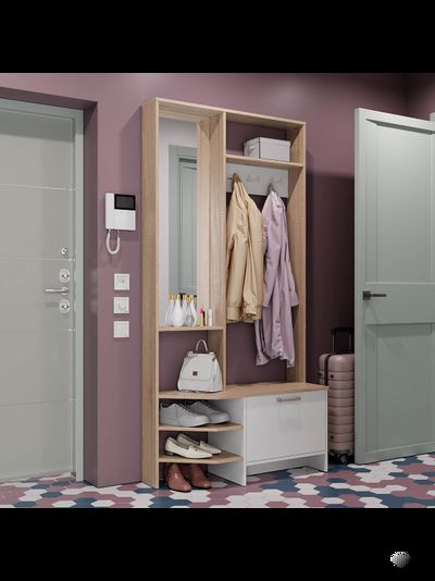 Тео ПР-01 прихожая Сонома/Белый