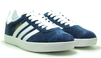 Adidas Gazelle Синие с белым (36-45)  Арт. 179F-A