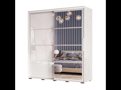 Шкаф-купе Крафт-6 2,0м (лдсп) (Ясень белый), Ш1962хВ2176хГ59