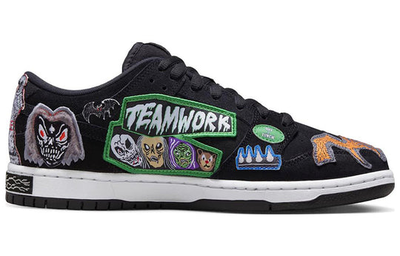 Черные кроссовки Nike Neckface x Dunk Low Pro SB DQ4488-001 вид сбоку