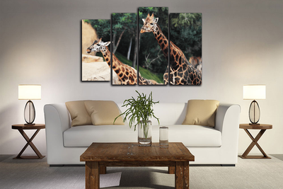 Модульная картина "Дружные жирафы"