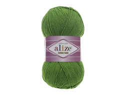 Пряжа Cotton Gold Alize (Ализе Коттон голд) Состав: 55% хлопок и 45% акрил Вес: 100 гр Метраж: 330 м. цвет Зеленый 126