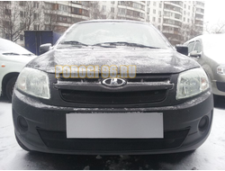 Защита радиатора Lada Granta 2011-2014 (2 части) black