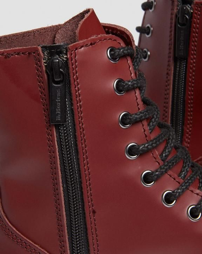 Dr Martens 1460 Jadon Smooth Leather Platforms Red