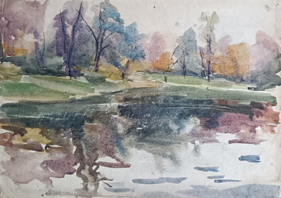 "Весенний парк" бумага акварель Шкурко В.П. 1960-е годы