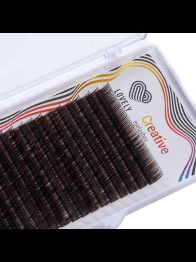 Ресницы коричневые LOVELY «Creative» "Тёмный Шоколад" - Одна длина (20 линий)