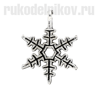 подвеска "Снежинка (тип 6)", цвет-античное серебро, 5 шт/уп