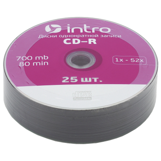 Носители информации CD-R, 52x, Intro, Shrink/25, Б0016205