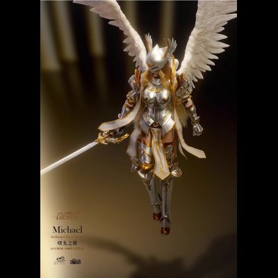 Архангел Михаэль в серебряном - Коллекционная фигурка 1/12 SCALE Dawn Wings Silver Armor Archangel (LXF2311B) - Lucifer