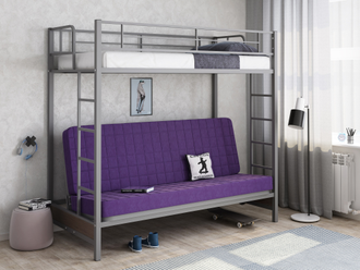 Двухъярусная кровать с диваном лесенка спереди ФМ - М2  (190х90 и 190х120) + 250 бонусов
