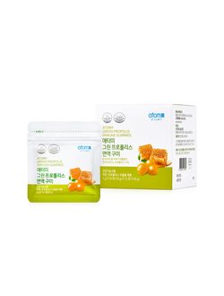 Атоми иммунные жевательные конфеты с зеленым  прополисом