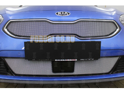 Защита радиатора KIA Ceed III 2018- chrome низ с датчиком ACC