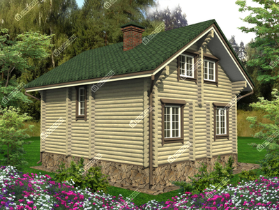 Дом из оцилиндрованного бревна Надежда, площадью 108 м2