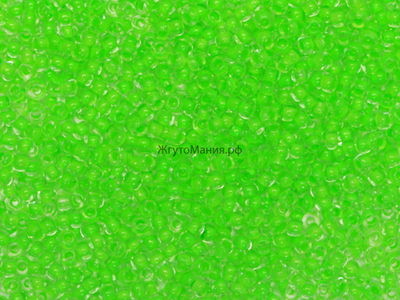 БИСЕР PRECIOSA 10/0 - 50г - 08756 ПРОЗРАЧНЫЙ С САЛАТОВОЙ ЛИНИЕЙ ВНУТРИ (НЕОНОВЫЙ)