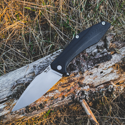 Складной нож Грач сталь AUS-10, рукоять G10, цвет черный